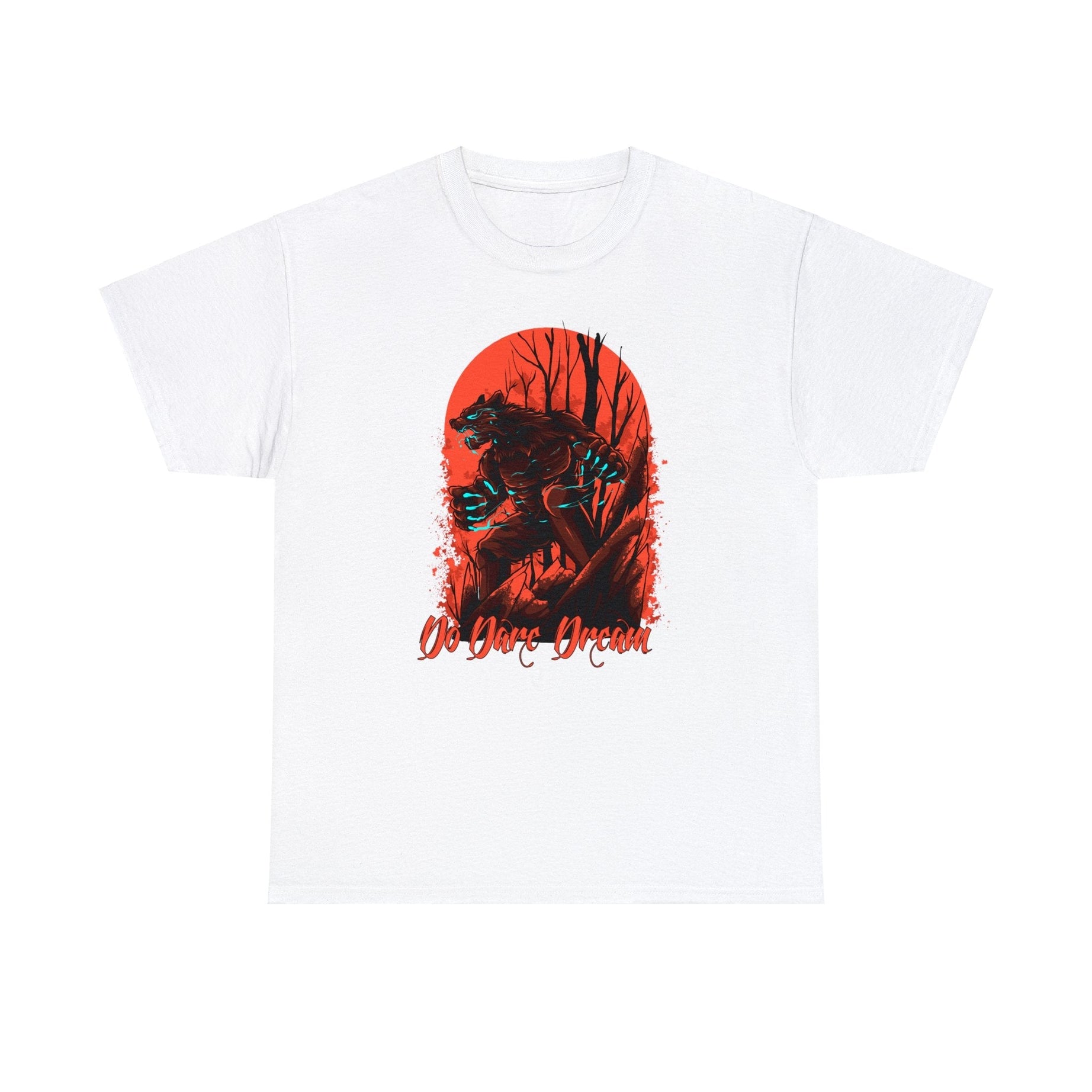 Printify T-Shirt White / S Wolf designed fearless Unisex Heavy Cotton Tee