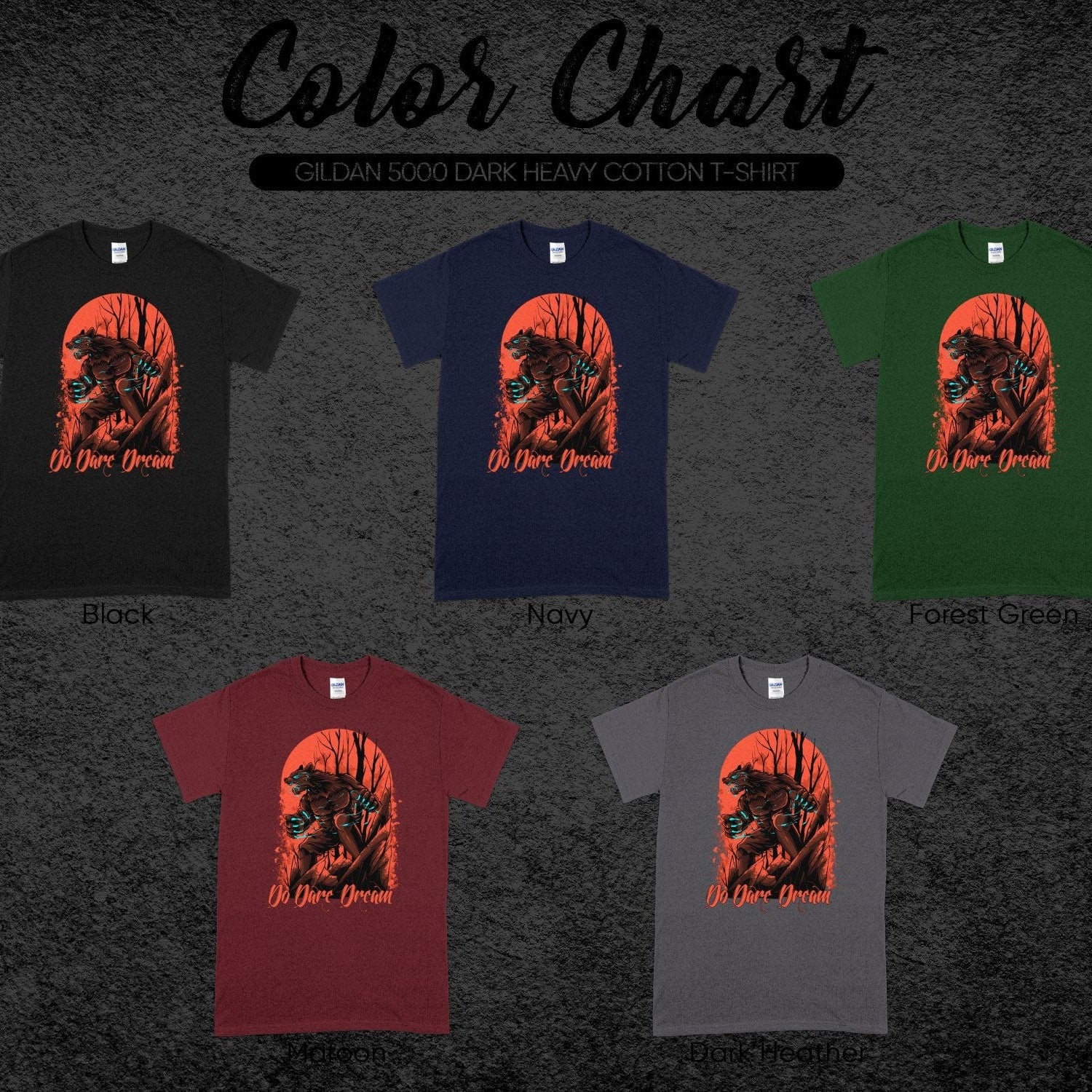 Printify T-Shirt Wolf designed fearless Unisex Heavy Cotton Tee