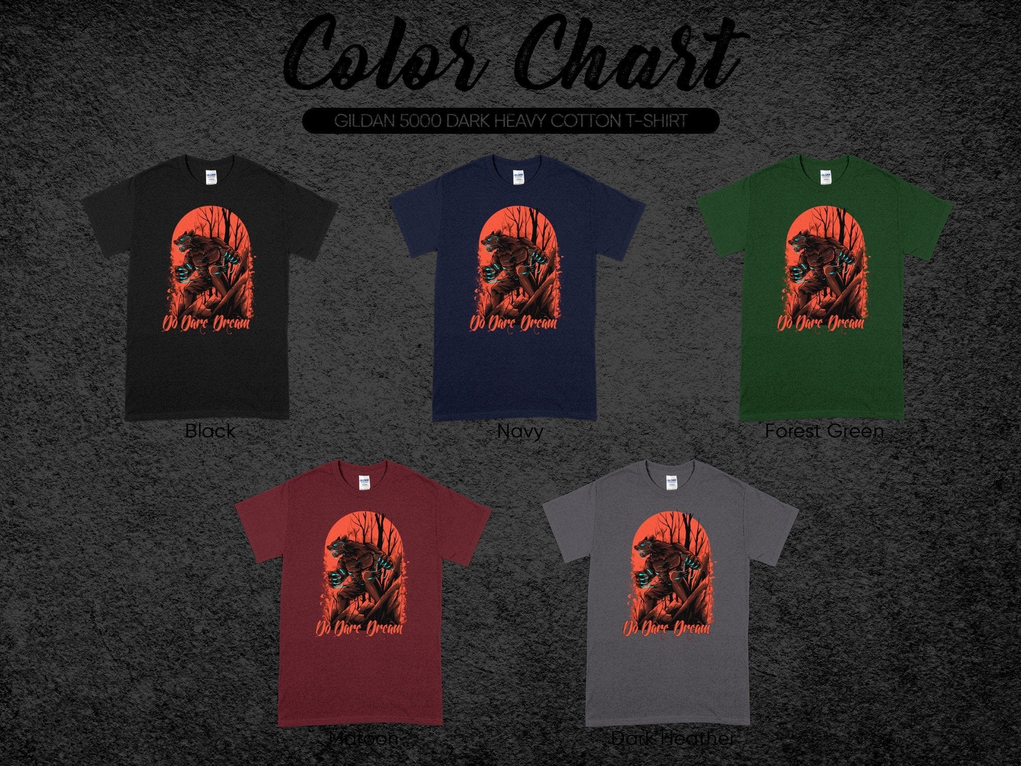 Printify T-Shirt Wolf designed fearless Unisex Heavy Cotton Tee