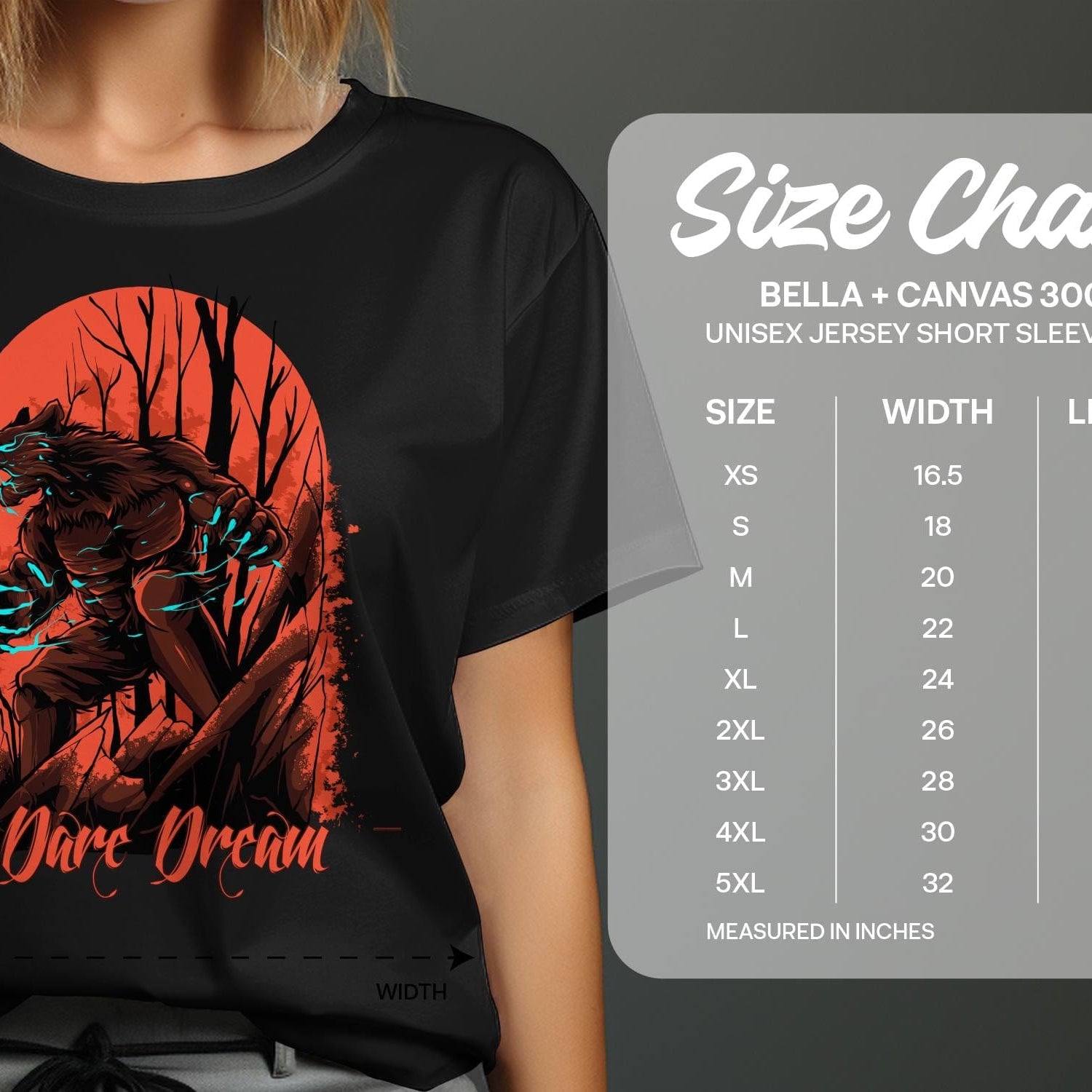 Printify T-Shirt Wolf designed fearless Unisex Heavy Cotton Tee