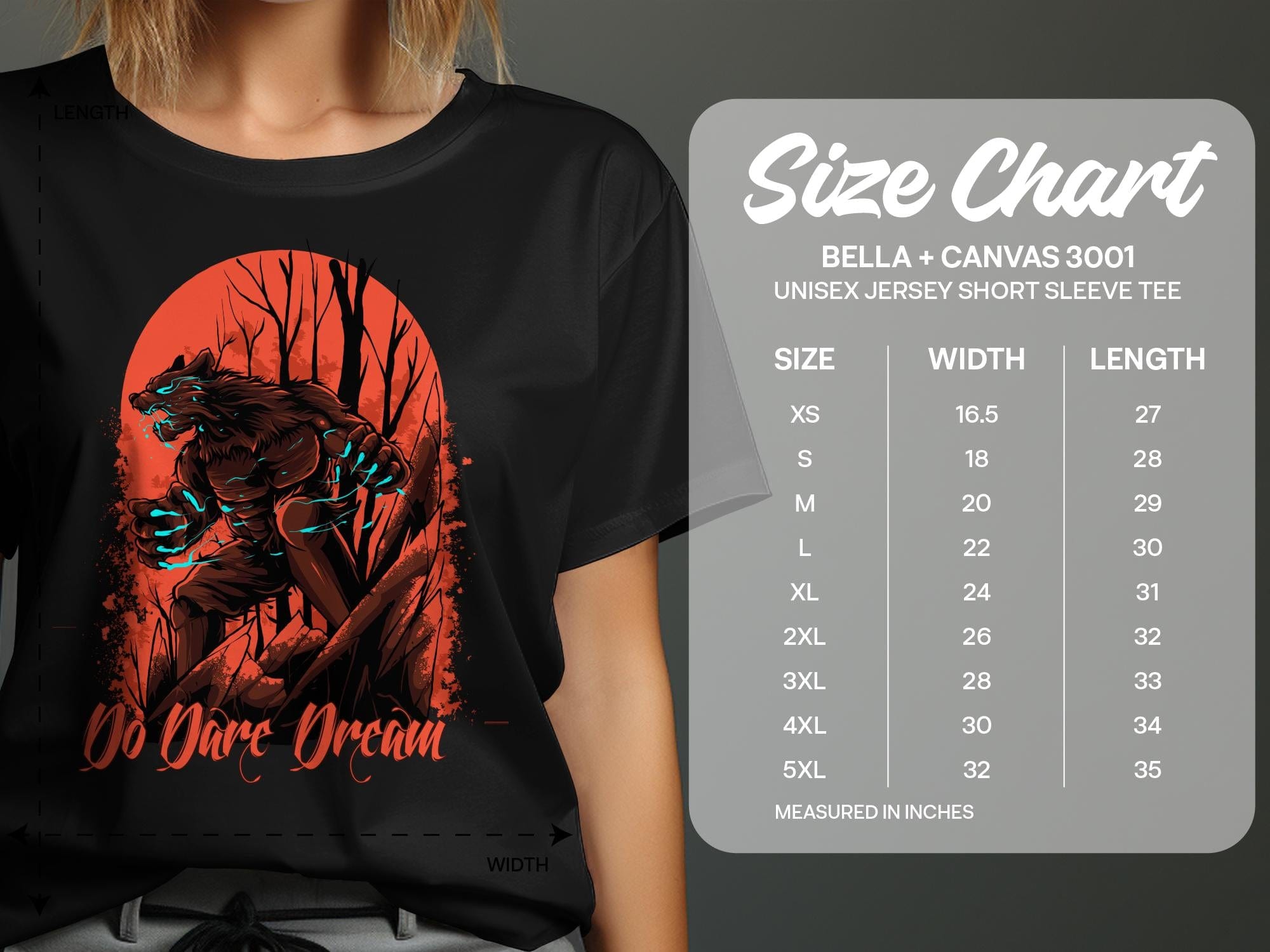 Printify T-Shirt Wolf designed fearless Unisex Heavy Cotton Tee