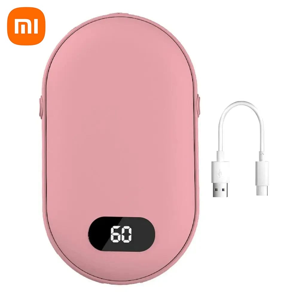 Sophie Store 10000mAh / Pink XIAOMI USB Hand Warmer Mobile Power Source 2 in1 Rechargeable Hand Warmer Hot water Bag With Digital Display Electric Heating