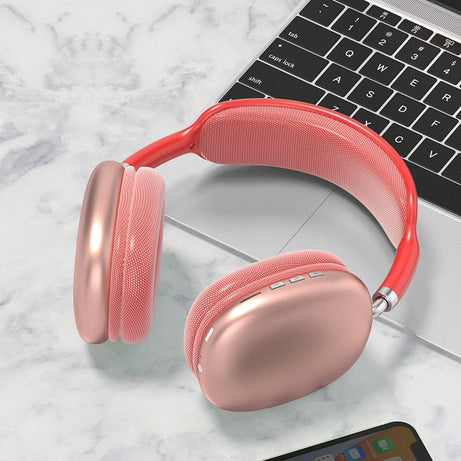 Sophie Store 2 red P9 Wireless Bluetooth Headphones With Mic Noise Cancelling Headsets Stereo Sound Earphones Sports Gaming Headphones Supports TF