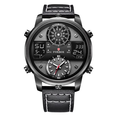 Sophie Store All Black / China / No LIGE Luxury Watch For Men FOXBOX Man Watches Fashion Quartz Wristwatch Leather Waterproof Mens Watches Luminous Male Clock+Box