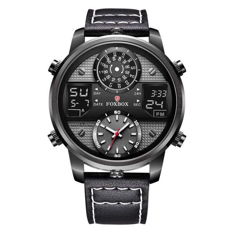 Sophie Store All Black / China / No LIGE Luxury Watch For Men FOXBOX Man Watches Fashion Quartz Wristwatch Leather Waterproof Mens Watches Luminous Male Clock+Box