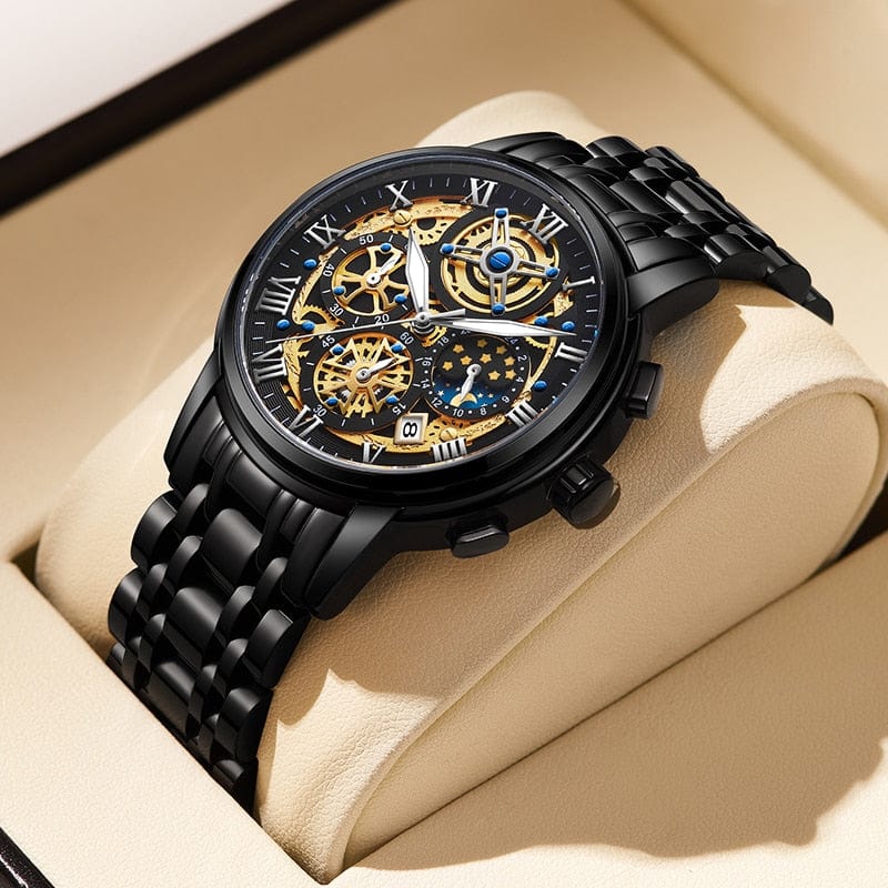 Sophie Store all black gold / SPAIN LIGE Chronograph 2022 Sport Wrist Watches for Men Waterproof Watches with BOX