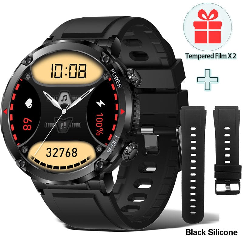 Sophie Store Black Add Black Large Round Smart Watch Men 2023 For Android Xiaomi Ios Waterproof Watches 1.6'' 600mah Blutooth Call Smartwatch Militar Outdoor