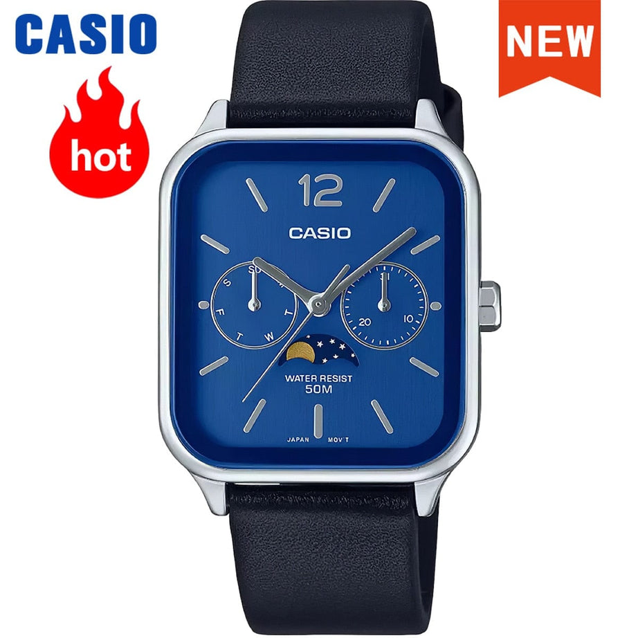 Sophie Store Casio watch for men top brand business affairs fashion new moon phase small square quartz watch MTP-M305 relogio masculino
