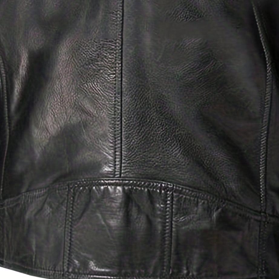 Sophie Store Chic Faux Leather Elegance: Men's Solid Color Stand Collar PU Jacket, Perfect for Spring and Fall