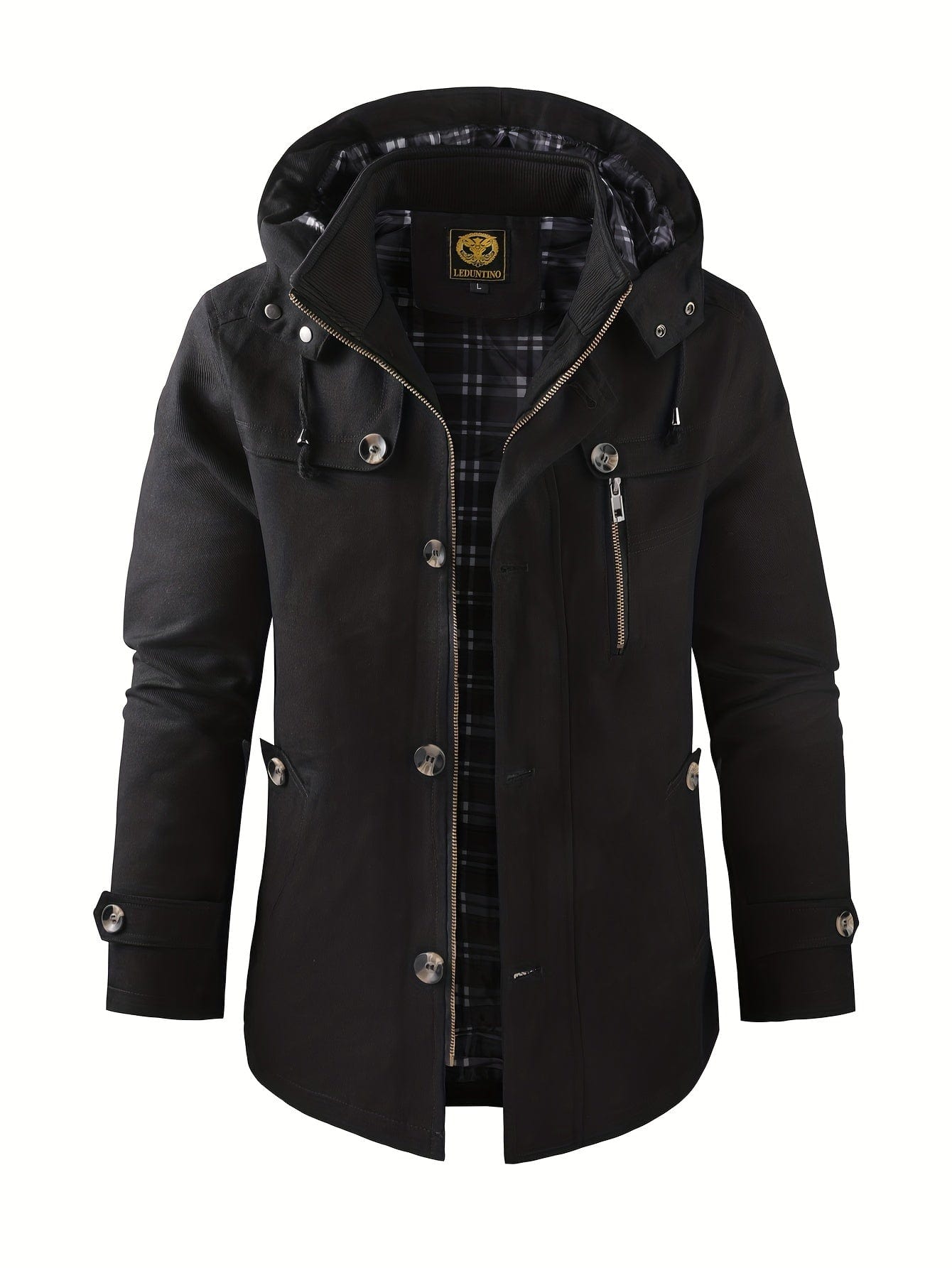 Sophie Store Elevate Your Business Wardrobe: Men's Warm and Thick Mid-Length Windbreaker Jacket for Fall and Winter