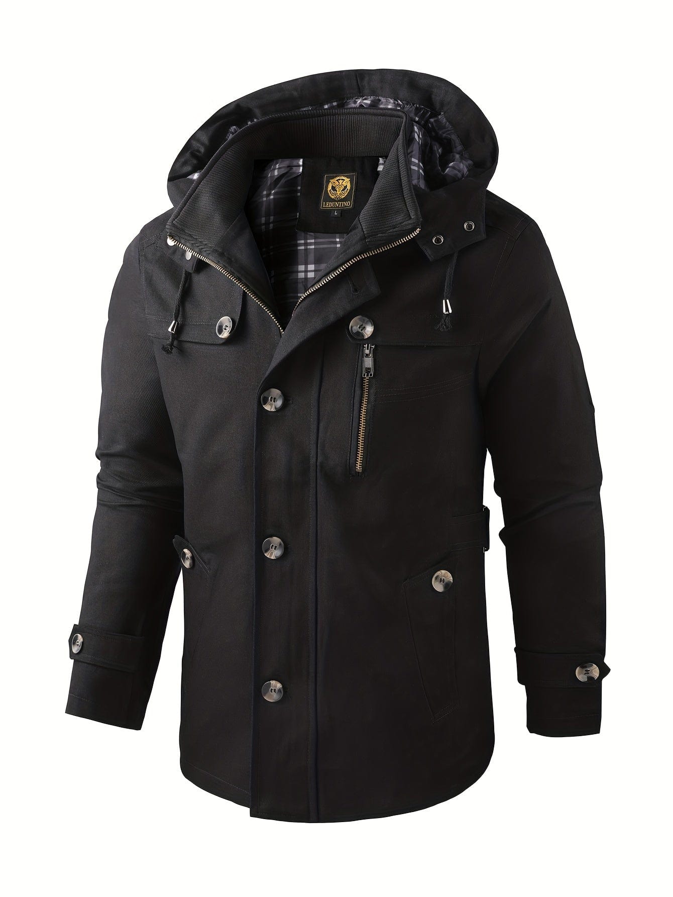 Sophie Store Elevate Your Business Wardrobe: Men's Warm and Thick Mid-Length Windbreaker Jacket for Fall and Winter