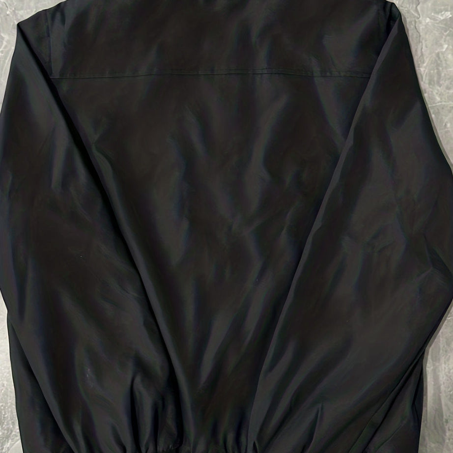 Sophie Store Elevate Your Style: Men's Regular Fit Stand Collar Windbreaker for a Hipster College Look in Spring and Autumn