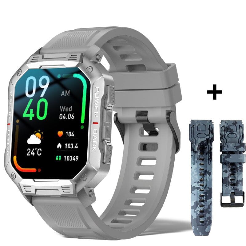 Sophie Store Gray add Camo / USA 1.83'' Full Touch Smart Watch Men Military For Android Xiaomi Blood Pressure Oxygen Sports Watch Bluetooth Call Smartwatch 2023