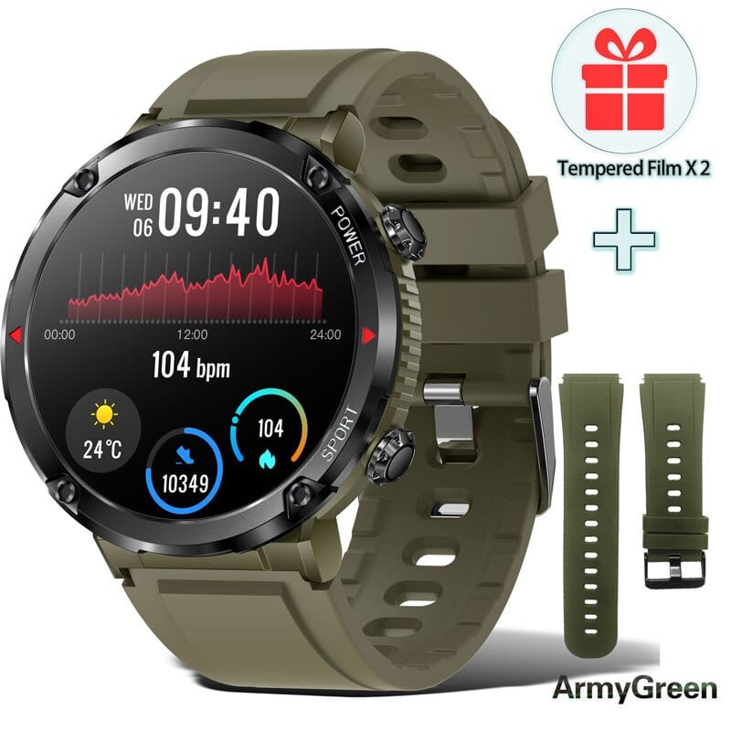 Sophie Store Green Add Green Large Round Smart Watch Men 2023 For Android Xiaomi Ios Waterproof Watches 1.6'' 600mah Blutooth Call Smartwatch Militar Outdoor