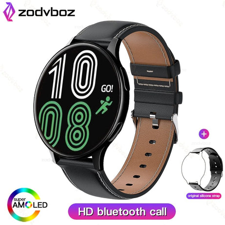Sophie Store leather black / China ZODVBOZ New Women Bluetooth Call Smart Watch HeartRate Blood Pressure Monitoring Smartwatches IP67 Waterproof Men Smartwatch+Box