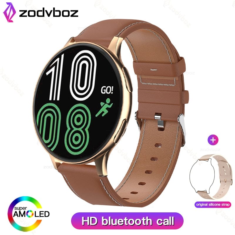 Sophie Store leather rose gold / China ZODVBOZ New Women Bluetooth Call Smart Watch HeartRate Blood Pressure Monitoring Smartwatches IP67 Waterproof Men Smartwatch+Box