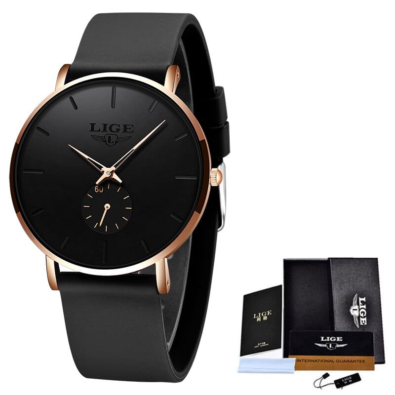 Sophie Store LIGE New Fashion Ultra-Thin Watches For Men With Box