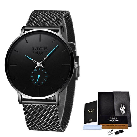 Sophie Store LIGE New Fashion Ultra-Thin Watches For Men With Box