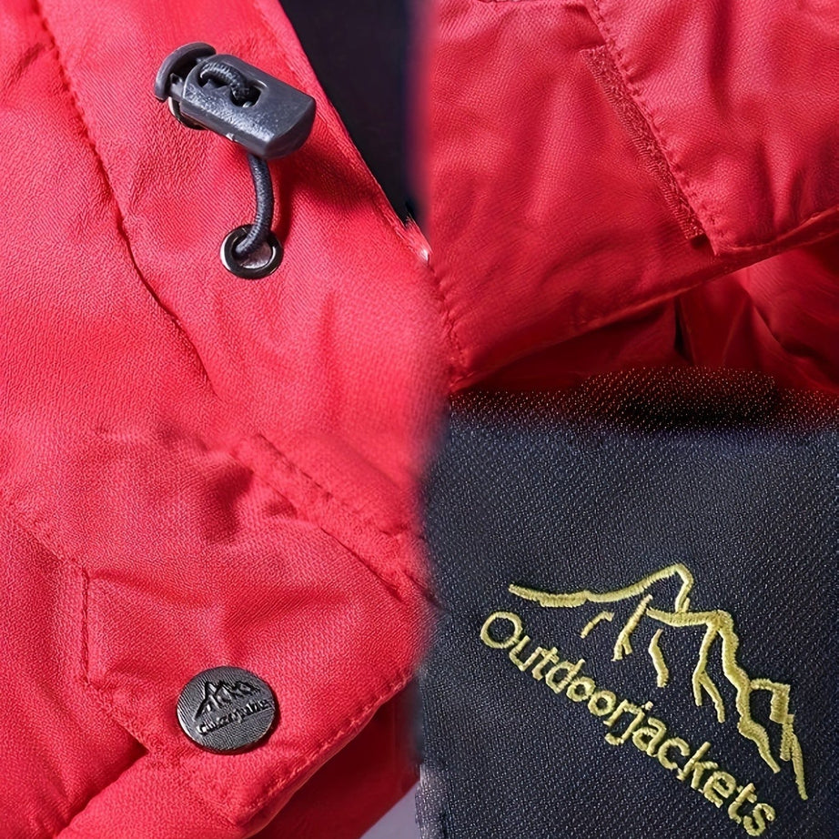 Sophie Store Men's Casual Hooded Jacket With Pocket, Zip Up Waterproof Thickened Warm Active Casual Comfy Trendy Coat For Outdoor Hiking