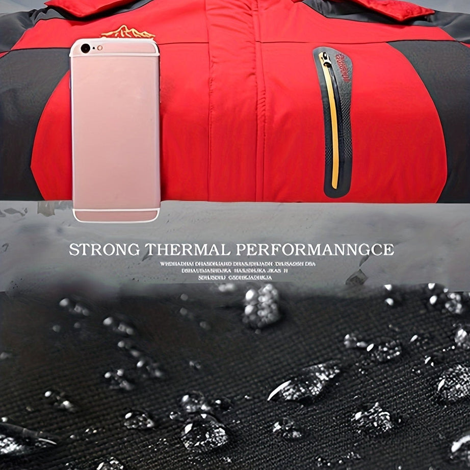 Sophie Store Men's Casual Hooded Jacket With Pocket, Zip Up Waterproof Thickened Warm Active Casual Comfy Trendy Coat For Outdoor Hiking