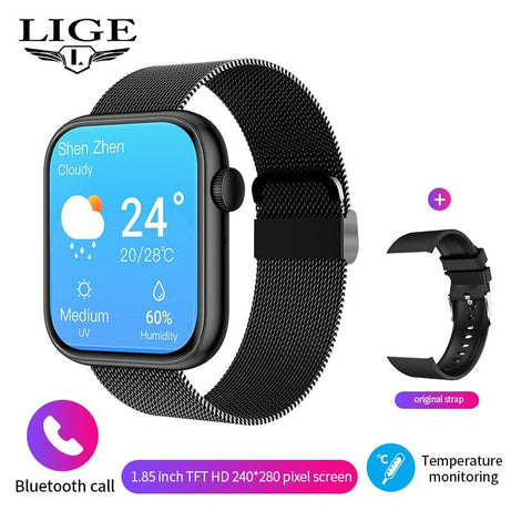 Sophie Store Mesh belt black / SPAIN LIGE 2022 Bluetooth call Smart Watch Women Female Menstrual Cycle Bracelet Temperature check Watches Flashlight Smartwatch Men