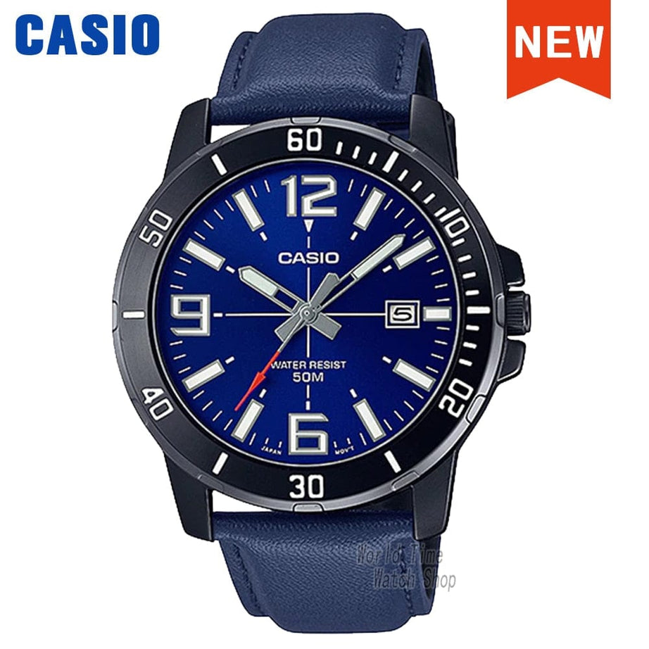 Sophie Store MTP-VD01BL-2B Casio watch wrist watch men top brand luxury set quartz watche 50m Waterproof men watch Sport military Watch relogio masculino