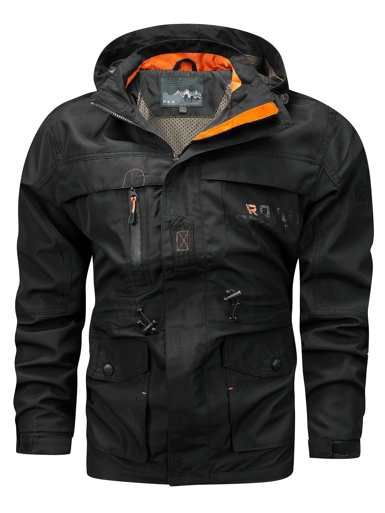 Sophie Store Ready for Adventure: Men's Multi Pocket Hooded Windbreaker Jacket, Ideal for Fall and Winter Outdoor Activities