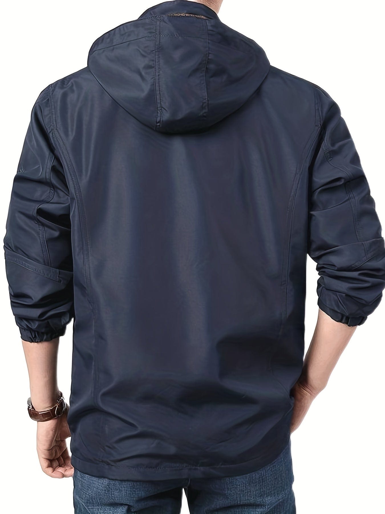 Sophie Store Ready for Adventure: Men's Multi Pocket Hooded Windbreaker Jacket, Ideal for Fall and Winter Outdoor Activities