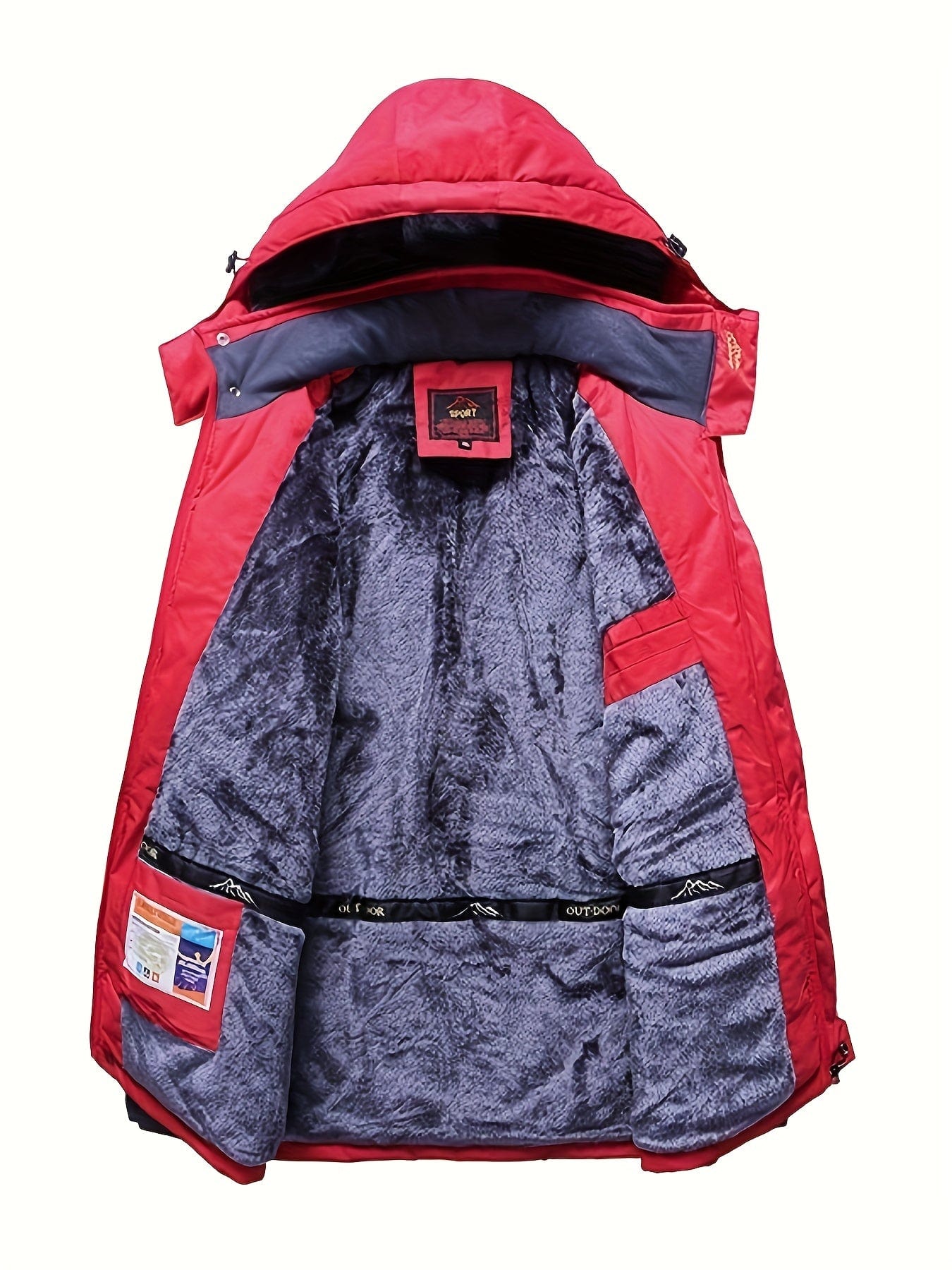 Sophie Store Stay Cozy and Stylish Outdoors: Men's Hooded Waterproof Jacket with Pockets, Perfect for Hiking and Outdoor Adventures