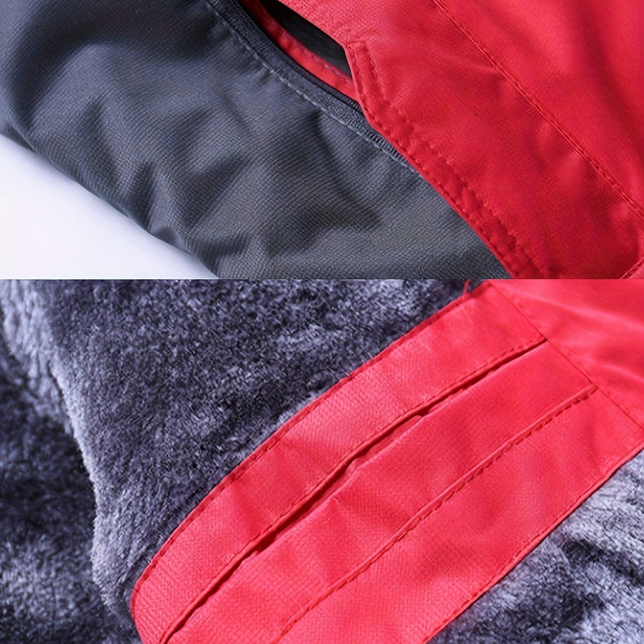 Sophie Store Stay Cozy and Stylish Outdoors: Men's Hooded Waterproof Jacket with Pockets, Perfect for Hiking and Outdoor Adventures