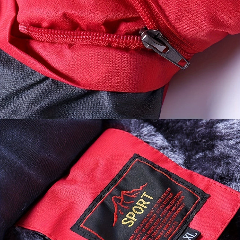 Sophie Store Stay Cozy and Stylish Outdoors: Men's Hooded Waterproof Jacket with Pockets, Perfect for Hiking and Outdoor Adventures