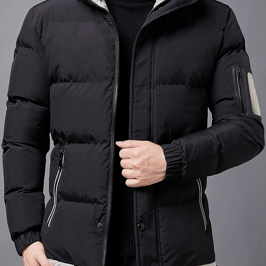 Sophie Store Stay Stylish and Warm: Men's Casual Loose Fit Cotton Hooded Jacket with Fleece Lining, a Perfect Gift Choice