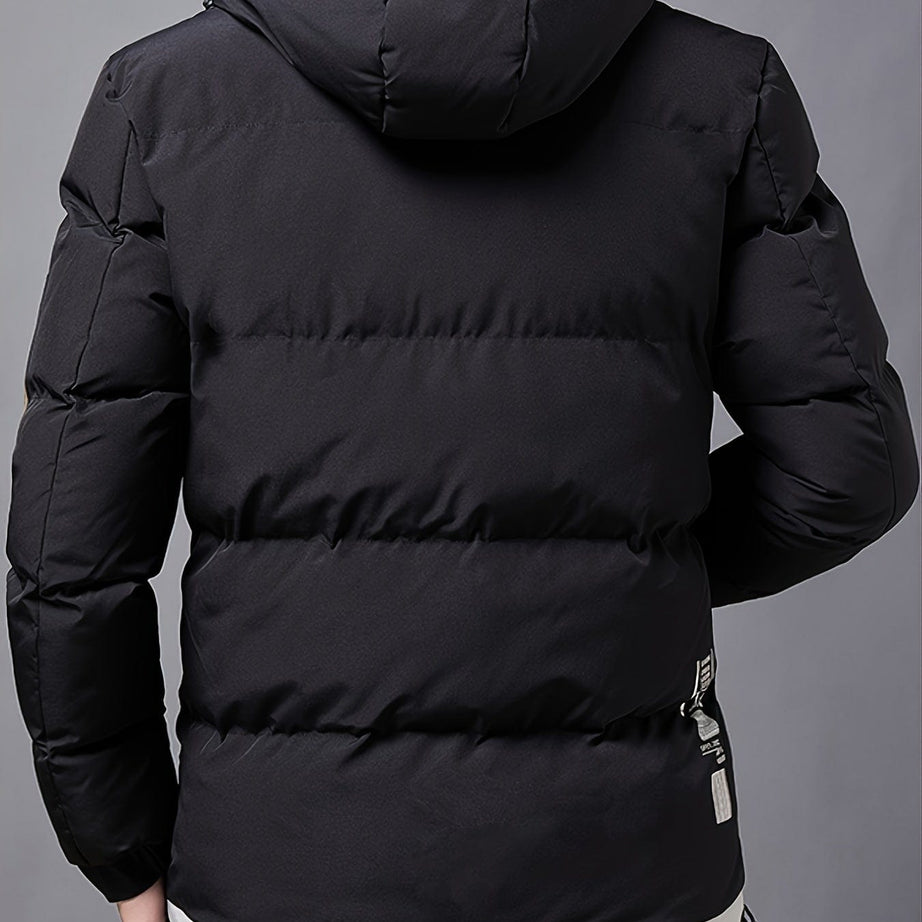 Sophie Store Stay Stylish and Warm: Men's Casual Loose Fit Cotton Hooded Jacket with Fleece Lining, a Perfect Gift Choice