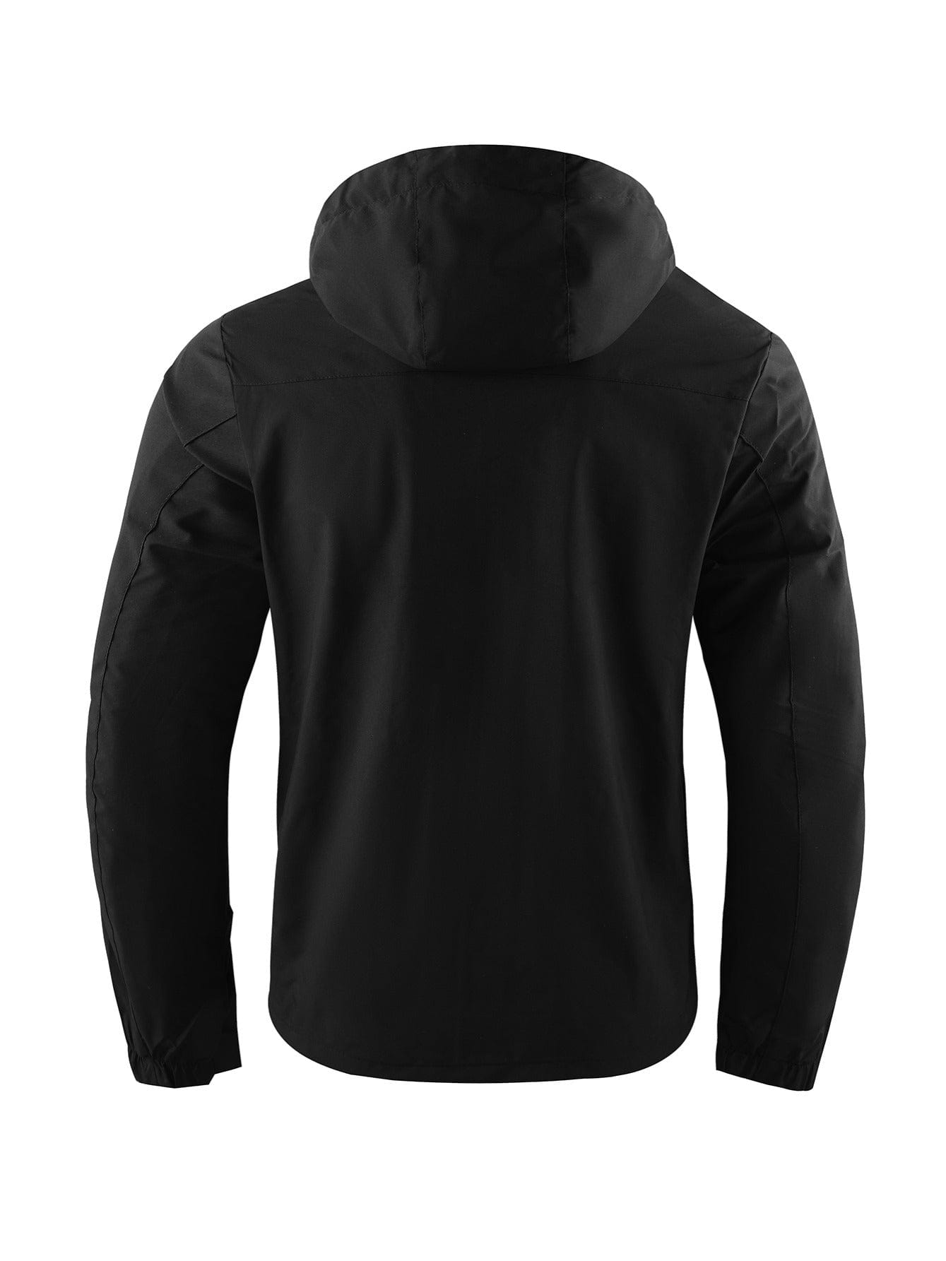 Sophie Store Ultimate Spring and Fall Companion: Men's Waterproof Zip-Up Jacket with Sleeve Pocket and Drawstring Hood