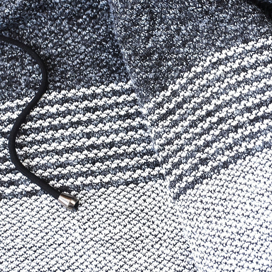 Sophie Store Warm Fleece Hooded Jacket, Men's Casual Stretch Knit Cardigan Winter Jacket