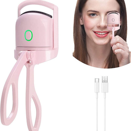 The Sophie Store womens Eyelash Curler Portable Electric Heated Comb Eye Lash Long Lasting Eyelashes Curls Thermal Eyelash Curler Makeup Tools Heated Eyelash Curlers,Rechargeable Electric Eyelash Curler,Handheld Eyelash Heat