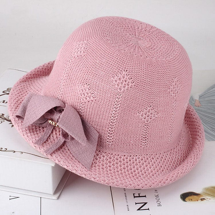 Trade Castle Summer items Pink / One size 57cm Women'S Hats Korean Version Of The Fashion Alice Along The Flower Knitted Women'S Hats Sun Hats