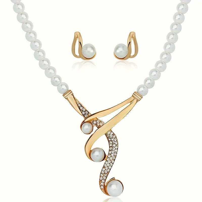 Women's Freshwater Pearl Earrings & Necklaces Jewelry Set For Wife Sister Friends