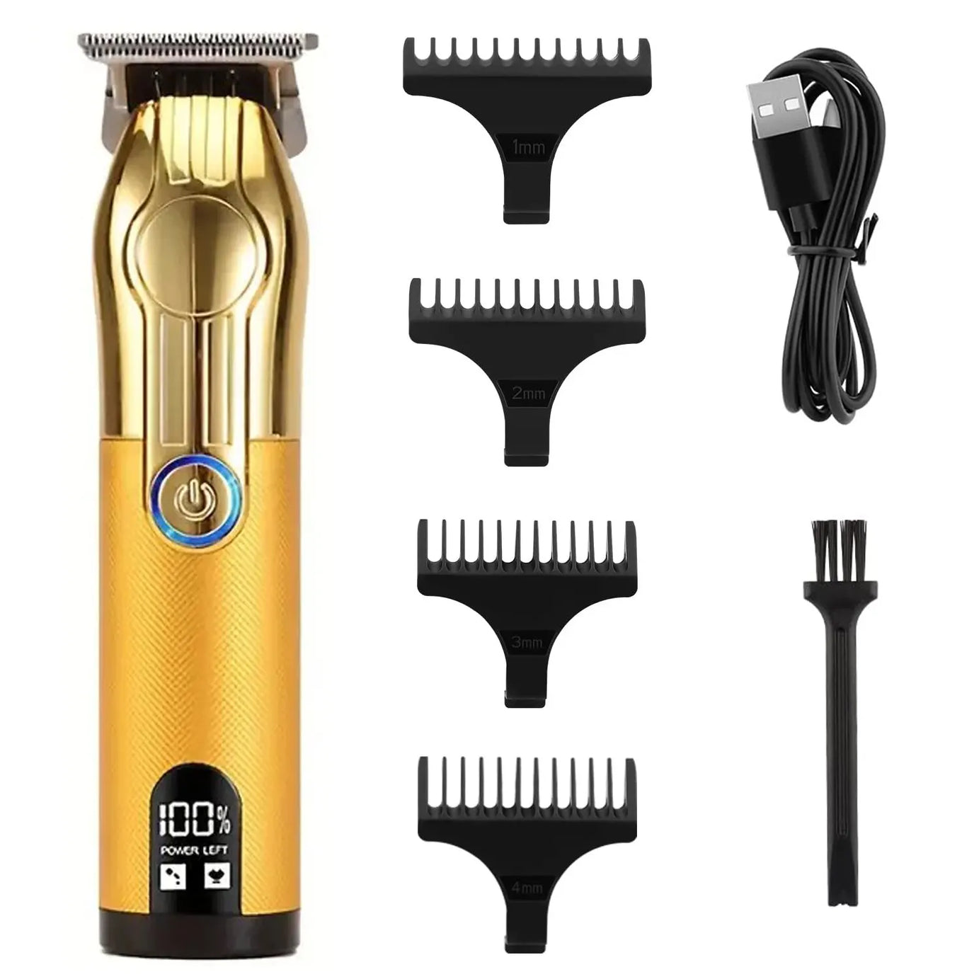 Professional Hair Trimmer Gold Clipper For Men Rechargeable Barber Cordless Hair Cutting T Machine Hair Styling Beard Trimmer