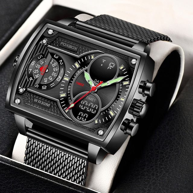 Trade Castle Black L / SPAIN LIGE Watches For Men Luxury Original Gold Quartz Clock Sports Waterproof Steel Band Wrist Watch Quartz Clock Relogio Masculino