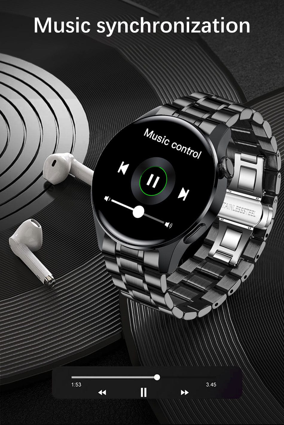 Trade Castle LIGE New Bluetooth Call Smart Watch Men Full Touch Sport Fitness Watches, Waterproof Heart Rate Steel Band Smartwatch Android iOS