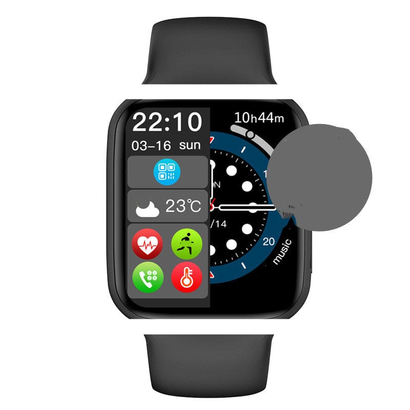 Trade Castle mens Black Wireless Charging Call Sports Heart Rate Smart Watch W37PRO