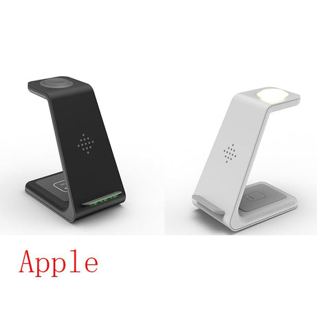 Trade Castle Mobile 1Black 1White / Apple 3 In 1 Fast Charging Station Wireless Charger Stand Wireless Quick Charge Dock For Phone Holder