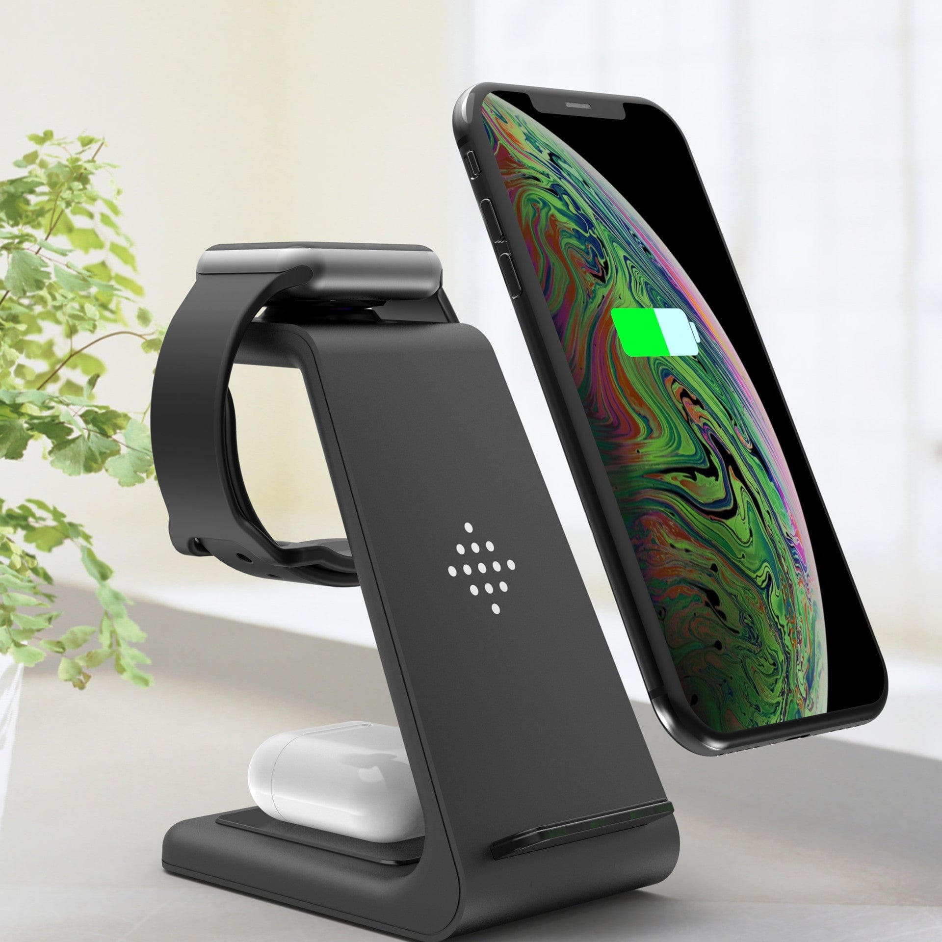 Trade Castle Mobile 3 In 1 Fast Charging Station Wireless Charger Stand Wireless Quick Charge Dock For Phone Holder