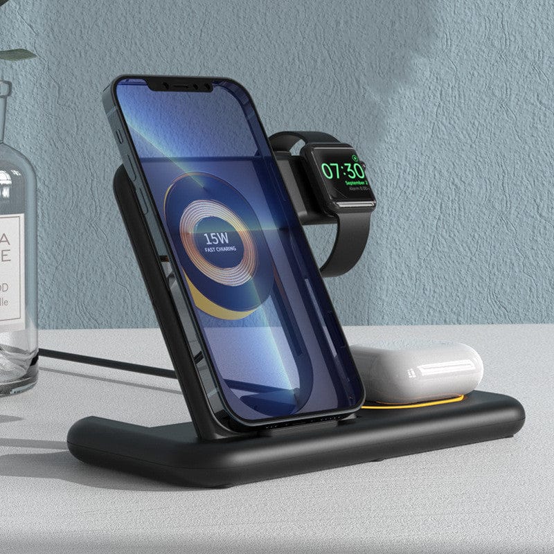 Trade Castle Mobile ABS black / USB 6 In 1 Multifunctional Folding Wireless Charger