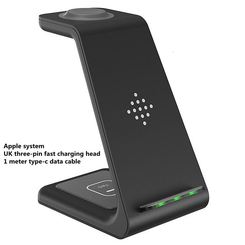 Trade Castle Mobile Black / Apple UK 3 In 1 Fast Charging Station Wireless Charger Stand Wireless Quick Charge Dock For Phone Holder