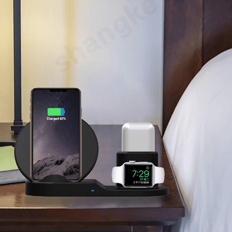 Trade Castle Mobile Black EU Plug / 2pcs Compatible with Apple , 3-in-1 Wireless Charger