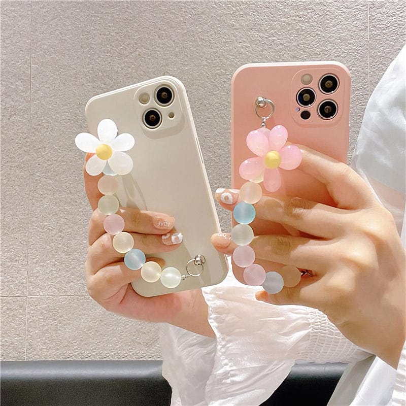 Trade Castle Mobile Stylish Korean Flower Bracelet Mobile Phone Case and Cover for Female