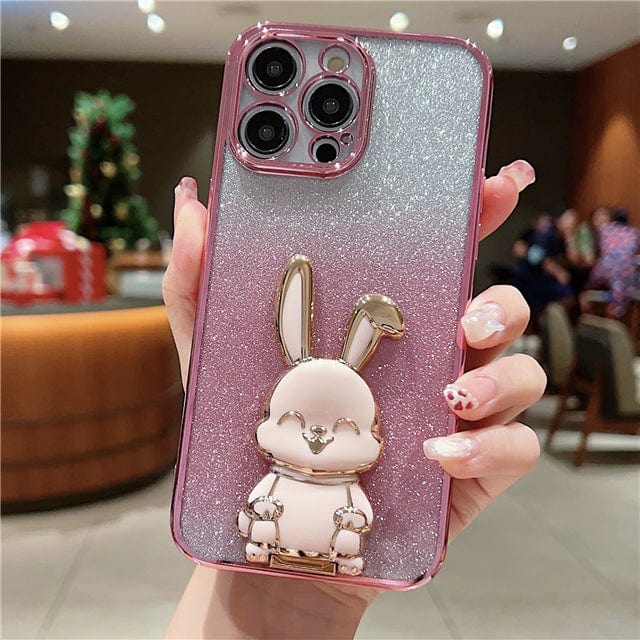 Trade Castle Mobile Three dimensional Rabbit Bracket iPhone Case and Cover's- Mobile Phone Back Cover