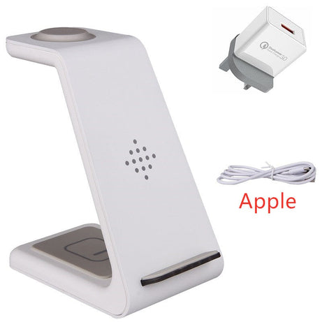Trade Castle Mobile White UK / Apple 3 In 1 Fast Charging Station Wireless Charger Stand Wireless Quick Charge Dock For Phone Holder